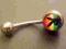 Kolczyk kolczyki do pępka piercing tęcza  playboy