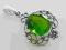 Peridot w ornamentowej oprawie - wisiorek