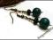 Kolczyki HandMade Oksydowane Zielone Kule Malachit