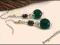 Kolczyki HandMade Kule Hematyt Zieleń Wyprzedaż