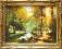 Olejny obraz ____  Leśna Chata ___ piękna rama