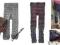 Legginsy falbanki kropki jeans marszczenia 116-122