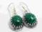 Malachit  w greckim meandrze - kolczyki /1118/