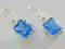 Art deco z akwamarynem 1,0 x 0,8 cm - kolczyki