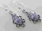 Ametyst lawenda w winogronach ze srebra - kolczyki