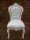 Krzesło Białe Retro Drewniany Dobra Tapicerka