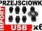 6 szt PRZEJŚCIÓWKI MINI USB PRZEDŁUŻACZ USB