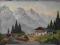 Pejzaż z potokiem i chatą - olej -BAUMEISTER-1920