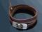 DŁUGA BRANSOLETKA BRĄZOWA SKÓRA emo rock aj155