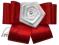 Broszka krawatka biel czerwień prezent walentynki