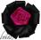 Broszka krawatka satyna czerń róża amarant
