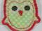 Aplikacja, naszywka Sowa sówka zielona termo