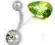 Kolczyk do pępka piercing  PERIDOT jasnozielony