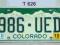 Colorado tablica rejestracyjna z USA