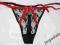 SEKSI stringi EVIE 46/48 koronka black&red NEW