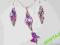 KOMPLET - KOLCZYKI  ZAWIESZKA- ŁAŃCUSZEK-6 kolorów