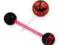Kolczyk do języka BLACK AND PINK 16mm piercing