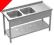 ZLEW 2-KOM 1500 x 600 x 850  Z PÓŁKĄ