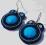 Kolczyki jedwabne, sutasz, błękitne