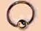 PIERCING kółko z kulką + logo     YIN YANG