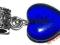 koralik modułowy lampwork serce niebieski