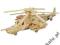 PUZZLE PRZESTRZENNE 3D DREWNIANY HELIKOPTER KA-50