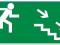 Znak Kierunek do wyjścia schodami w dół (prawo)