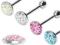 PIERCING  DO JĘZYKA STAL I SWAROVSKI KÓŁECZKO