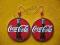 Kolczyki Coca Cola decoupage hand made Walentynki