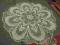 Przedwojenny kołkowy duży  obrus  ecru