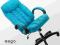 MEGA WYGODNY FOTEL MIEKKA SKÓRA EAGO 086H LAZUROWY