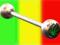 Kolczyk do języka piercing RASTA GANDZIA TRAWA