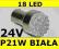 24V ŻARÓWKA DIODOWA 18 LED BIAŁA P21W BA15S DIODY