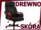 LUKSUS Fotel Krzesło Biurowy Skora DREWNO #BS074