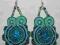Kolczyki SUTASZ zielono niebieskie DUŻE