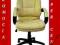 LUKSUSOWY FOTEL BIUROWY BEŻOWA SKÓRA  FOTELE BIURO