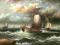 NAJTANSZE888 Obraz olejny 20x40cm: Statek Morze
