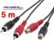 Kabel 1x wtyk RCA / 1x gniazdo RCA ,dł.: 5m FV