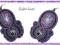 Kolczyki FIOLET i POPIEL sutasz soutache marmurki