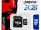 KARTA PAMIĘCI MIKRO-SD 2GB KINGSTON+ADAPTER SD