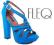 Niebieskie gladiatorki buty block heels 38 #32729