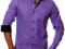 EXTRA KOSZULA  FIOLET CZARNE MANKIETY M