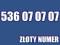 Złoty numer PLAY 536 07 07 07 prosty łatwy numer