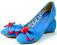 Buty -- Śliczne Balerinki z kokardką 889 blue 38