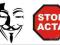 STOP ACTA !! NAKLEJKA 20x10cm HQ Anonymous - HIT!!