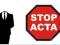 STOP ACTA !! NAKLEJKA 20x10cm HQ Anonymous - HIT!!