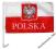FLAGA POLSKI SAMOCHODOWA 45x30 Z UCHWYTEM HURT