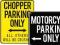 Szyld Tablica CHOPPER MOTORCYCLE Parking Only ALU