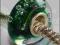 Szklany koralik modulowy z babelkami GREEN nr538