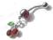 Kolczyk  do pępka  piercing  WISIENKI